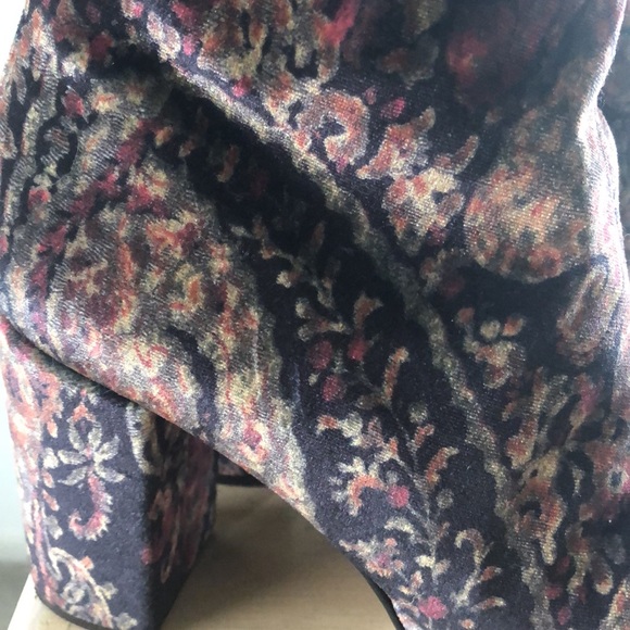 70s Style Velvet Tapestry Platform Booties, 7 - Picture 2 of 6